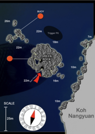 Plan d&rsquo;un site de plong&eacute;e, cours th&eacute;orique Orientation AquaTao Koh Tao